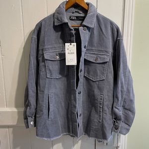 🔹NWT Zara Blue-Grey Corduroy Shacket🔹